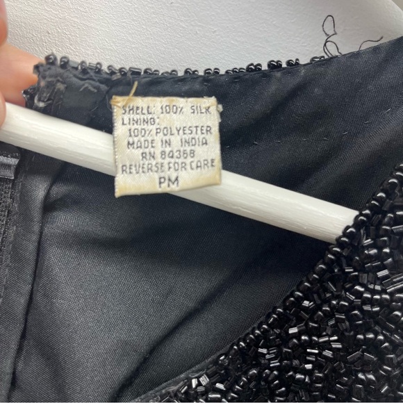 Vintage Laurence Kazar Beaded Sequins Glam Dress in Black Size PM - Picture 4 of 7